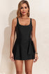 Square Neck Tie Waist Sarong Swim Dress