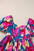 Square Neck Tiered Ruffle Short Sleeve Maxi Dress