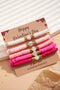 Stackable Polymer Clay Heart Beaded Stretch Bracelet Set