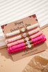 Stackable Polymer Clay Heart Beaded Stretch Bracelet Set