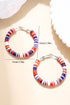 Stacked Polymer Clay Disc Beaded Hoop Earrings