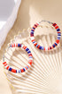Stacked Polymer Clay Disc Beaded Hoop Earrings