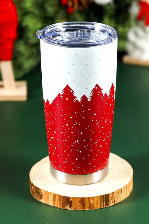 Stainless Steel Elk And Pine Tree Pattern Insulated Tumbler
