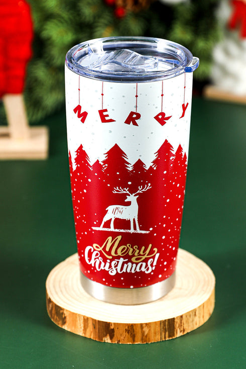 Stainless Steel Elk And Pine Tree Pattern Insulated Tumbler