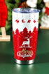 Stainless Steel Elk And Pine Tree Pattern Insulated Tumbler