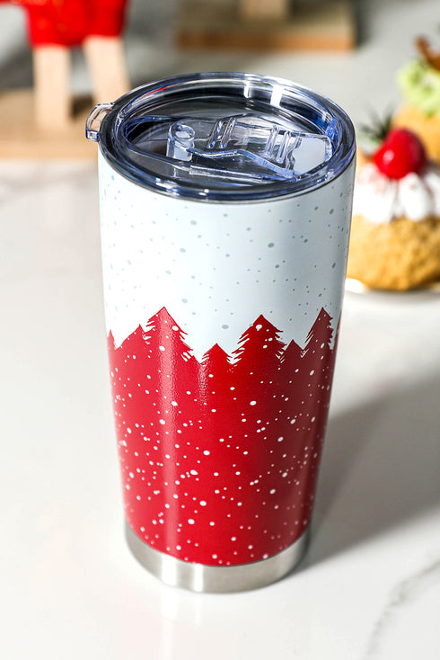 Stainless Steel Elk And Pine Tree Pattern Insulated Tumbler