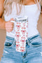 Stainless Steel Fruit Print Bow Detail Travel Tumbler