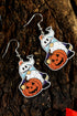 Stainless Steel Pumpkin Face Novelty Dangle Earrings