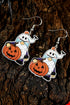 Stainless Steel Pumpkin Face Novelty Dangle Earrings