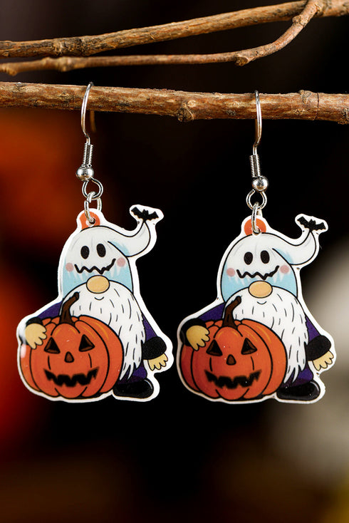 Stainless Steel Pumpkin Face Novelty Dangle Earrings