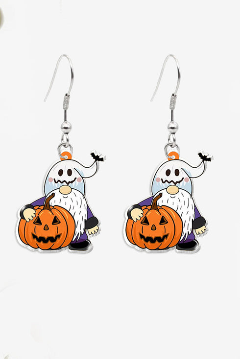 Stainless Steel Pumpkin Face Novelty Dangle Earrings