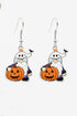 Stainless Steel Pumpkin Face Novelty Dangle Earrings