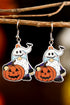 Stainless Steel Pumpkin Face Novelty Dangle Earrings