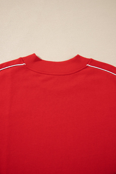 Stand Neck Long Sleeve Regular Fit Sweatshirt