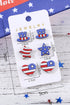 Star And Heart Patterned Wooden Hat Silhouette Earrings