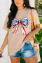 Star And Stripe Bow Print Short Sleeve T Shirt