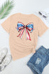 Star And Stripe Bow Print Short Sleeve T Shirt