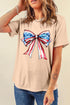 Star And Stripe Bow Print Short Sleeve T Shirt