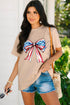 Star And Stripe Bow Print Short Sleeve T Shirt