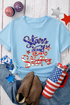 Star And Stripe Graphic Print Oversized Tee
