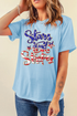 Star And Stripe Graphic Print Oversized Tee