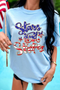 Star And Stripe Graphic Print Oversized Tee