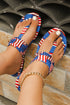 Star And Stripe Graphic Print T Strap Slippers