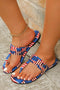 Star And Stripe Graphic Print T Strap Slippers