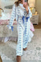 Star And Stripe Print Bow Detail Two Piece Lounge Set