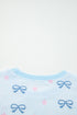 Star And Stripe Print Bow Detail Two Piece Lounge Set
