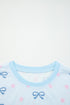 Star And Stripe Print Bow Detail Two Piece Lounge Set