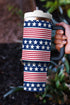 Star And Stripe Print Large Alloy Handled Tumbler