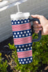 Star And Stripe Print Large Alloy Handled Tumbler