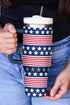 Star And Stripe Print Large Alloy Handled Tumbler