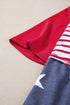 Star And Stripe Print Short Sleeve Drawstring Hooded T Shirt