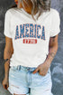 Star And Text Graphic Print Short Sleeve Tee