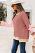 Star Applique Contrast Sleeve Crew Neck Pullover Sweatshirt