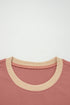 Star Applique Contrast Sleeve Crew Neck Pullover Sweatshirt