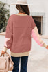 Star Applique Contrast Sleeve Crew Neck Pullover Sweatshirt