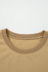 Star Applique Contrast Sleeve Crew Neck Pullover Sweatshirt