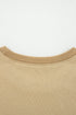 Star Applique Contrast Sleeve Crew Neck Pullover Sweatshirt