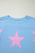 Star Applique Drop Shoulder Relaxed Fit Tee