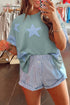 Star Applique Drop Shoulder Relaxed Fit Tee