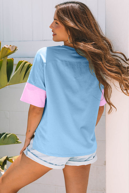 Star Applique Drop Shoulder Relaxed Fit Tee