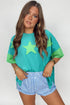 Star Applique Drop Shoulder Relaxed Fit Tee