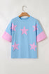 Star Applique Drop Shoulder Relaxed Fit Tee