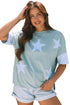 Star Applique Drop Shoulder Relaxed Fit Tee