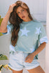 Star Applique Drop Shoulder Relaxed Fit Tee