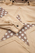 Star Applique Floral Print Sleeve Raw Edge Hoodie