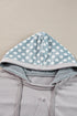 Star Applique Floral Print Sleeve Raw Edge Hoodie